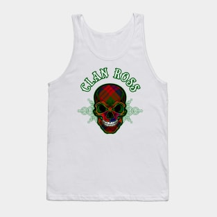 Scottish Clan Ross Tartan Celtic Skull Tank Top